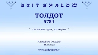 ТОЛДОТ 5784. "...ты ни холоден, ни горяч..." (Александр Огиенко 18.11.2023)