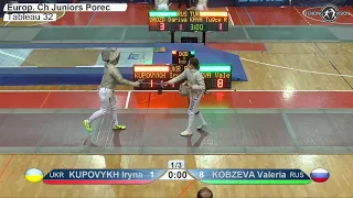 2020 xx T32 13 F S Individual Porec CRO ZC Juniors RED KOBZEVA RUS vs KUPOVYKH UKR
