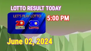 LOTTO Result Today 5PM draw June 02, 2024 2D 3D PCSO#Lotto