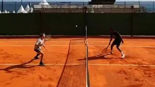 Monfils Practice with Bublik for Rolex Monte-Carlo Masters 2022