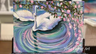 How To Paint “Swans Of Summer” acrylic painting tutorial