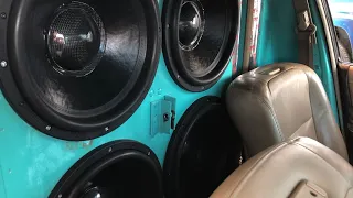 4 15" CUSTOMIZED SUBWOOFERS WALL BUILD