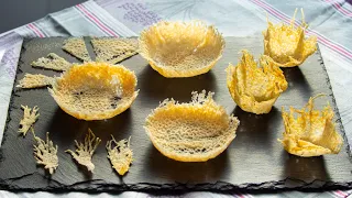 How to prepare edible cups for party appetizers! Parmesan fantasies and decorations!