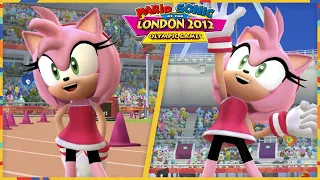 Mario & Sonic at the London 2012 Olympic Games (Wii) 4K | All Events (Amy gameplay)