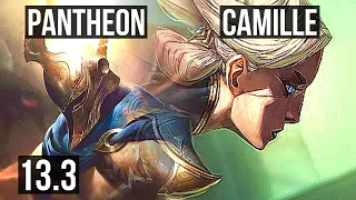 PANTHEON vs CAMILLE (TOP) | 8 solo kills, 1200+ games, 1.2M mastery, Dominating | EUW Master | 13.3