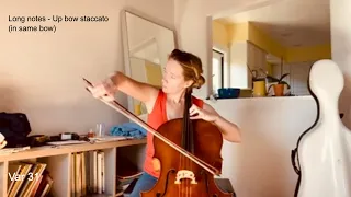 31. Approaching up bow staccato from long notes with glissandi (same bow): Sevcik Op.3, Variation 31