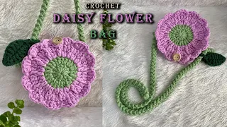 CROCHET BAG : Daisy Bag Crochet | Flower Bag Crochet Tutorial | Crochet Crossbody Bag 🌺🌺🌷🌷