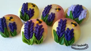 ~JustHandmade~ Polymer clay (fimo) lavender brooch tutorial
