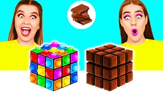 Desafío De Comida Real vs. De Comida Chocolate | Batalla de Comida por DaRaDa Challenge