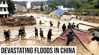 Heavy rains caused flooding and a landslide in eastern China, leaving at least 5 people dead.