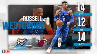 Russell Westbrook's Solid 14 Points, 14 Assist Night vs Heat | February 1st, 2019