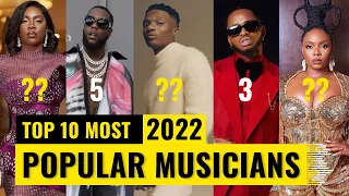 Top 10 Most Popular Musicians in Africa 2022 | Africa Music