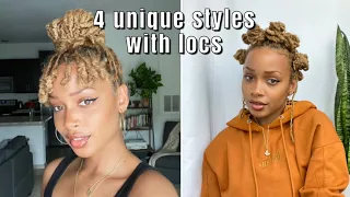 4 Easy Loc Styles for Medium Length Locs | VERY Detailed