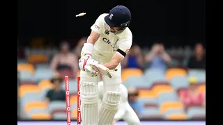 BURNS BOWLED BY STARC - FIRST BALL OF THE 2021-22 ASHES (called by Aussie Broadcasters)