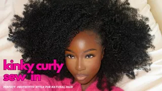 OMG!! This Is My Hair IDC! Kinky Curly Hair Sew | Queen Weave Beauty | 2023 | @aakubii