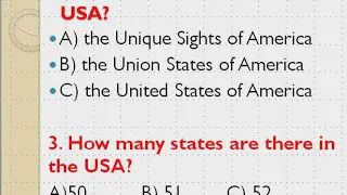 English lesson, Let's discover the USA