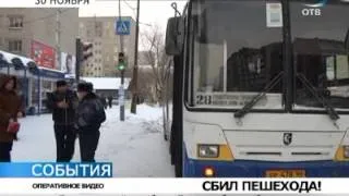 Автобус поехал на «красный» и сбил пешехода