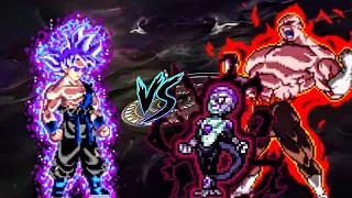 Goku Nightmare OP VS Jiren V2 OP (Zeed) & Black Frieza WXD V3 OP in Mugen