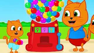 🔴 Cats Family in English - Homemade Gumball Machine Cartoon for Kids