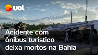 Acidente com ônibus turístico na Bahia deixa pelo menos oito mortos; veículo tombou em rodovia