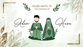 Template undangan pernikahan digital Syar'i gratis Powerpoint | Wedding invitation Digital PART69