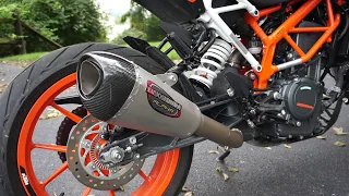 KTM Duke 390 Stock vs Slip-on Exhaust