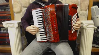 SCANAIRJRMRD - Red Scandalli Air Junior Piano Accordion LMMM 34 72 $3999