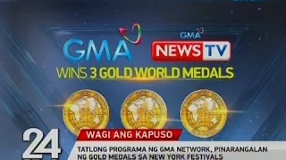 24 Oras: Tatlong programa ng GMA Network, pinarangalan ng gold medals sa New York Festivals