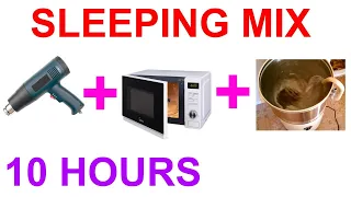 №198 Blow druer sound, microwave sound, washing machine sound - 10 hours. Sound for sleep. ASMR