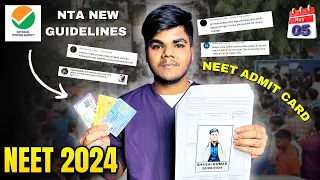 NEET 2024 ADMIT CARD all details✅ & NTA new guidelines #neet #neet2024 #apronboy