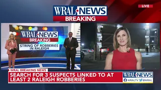 Police are searching for several suspects in 2 robberies just 1 mile apart in Raleigh