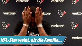 NFL-Star Deshaun Watson weint live auf Pressekonferenz, als seine Familie...