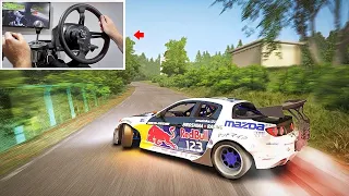 Drifting Mad Mikes RX-8 at GUNSAI Touge! (4K) w/Steering Wheel | Assetto Corsa