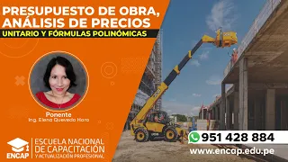 CURSO: PRESUPUESTO DE OBRA, ANÁLISIS DE PRECIOS UNITARIOS Y FÓRMULAS POLINÓMICAS - 2024