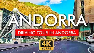 🇦🇩 Andorra Driving Tour, El Tarter, Pas de La Casa, La Velle, City and Vehicle Sounds 4K 60 FPS