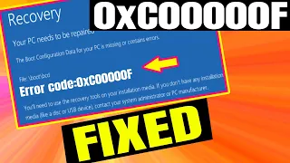 How to Repair Error Code 0xc00000f in Windows 10 - 2021