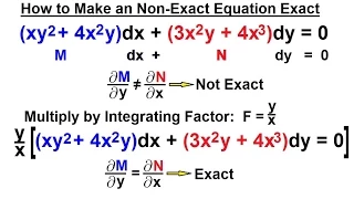 Differential Equation - 1st Order: Integrating Factor (2 of 14) What if the Equation is NOT Exact?