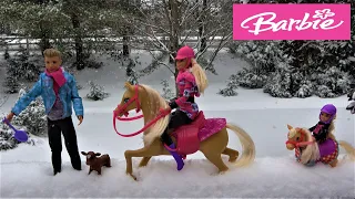 Barbie and Ken Winter Adventure: Barbie Sister Saves Frozen Baby Cow, Barbie Animal Hospital