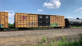 NS 376 roars eastbound through Enon OH with a heavy train. 6/5/2020