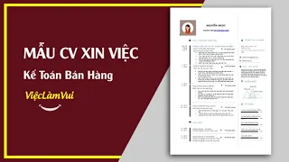 Mẫu CV xin việc kế toán bán hàng - 1001 mẫu CV ViecLamVui