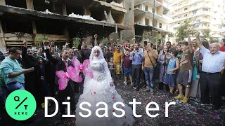 Beirut Blast Interrupts Wedding Photo Shoot