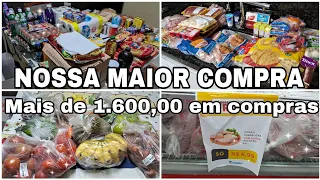 COMPRAS DO MÊS DE MAIO/Nossa maior compra/Dois carrinhos cheios/mais de 1.600,00 em compras 🛍.