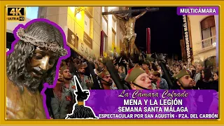 CRISTO DE MENA Y LA LEGION MALAGA 2023. STA MARÍA - PZA CARBÓN. SEMANA SANTA MALAGA. MULTICAMARA 4K