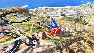 GTA 5 Spiderman - Downhill Bike Fails/Ragdolls #2 (Euphoria Physics | Funny Moments)