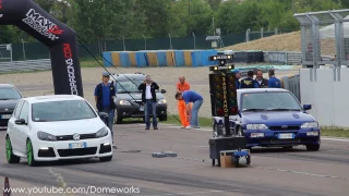 Ford Escort RS Cosworth VS Volkswagen Golf MK6 Turbo Challlenge - Drag racing 1/4 Mile