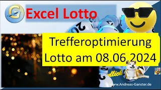 Mein Geheimtipp für deinen Lotto-6er am 08.06.2024 | Excel Lotto Tipp | Andreas Ganster