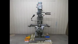 Bridgeport Vertical Milling Machine J Head Mill 9" x 36" Variable Speed 1-1/2 HP