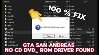 GTA San Andreas Error No CD/DVD drive found 100% Fix