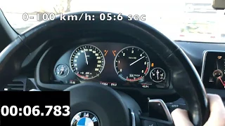 BMW X5 M50D Launch Control Acceleration 0-100. Разгон до 100 км/ч