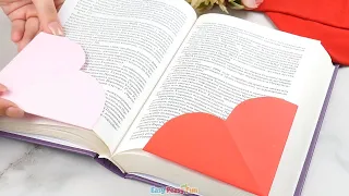 How to Make Heart Corner Bookmarks - Origami for Kids